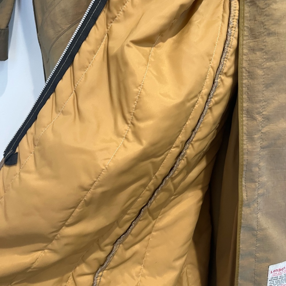 London Fog Vintage Golden Tan Thinsulate Quilted Lined Trench Coat Sz. 10 - Picture 7 of 10